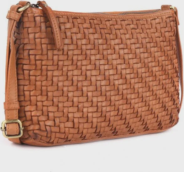 Rugged Hide - Bendigo woven Crossbody Bag Tan - The Ivy Room Adelaide