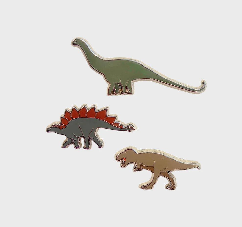 Red Parka - Dinosaur Trio Pin Set