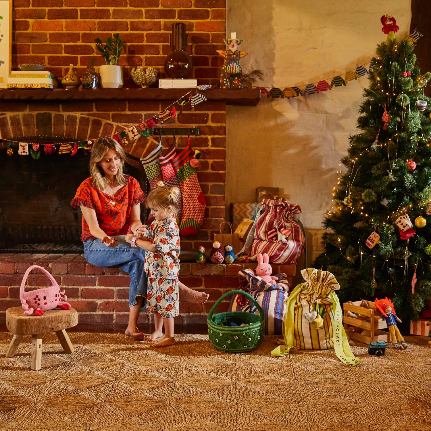 Sage x Clare - Selene Christmas Santa Sack / Crimson - The Ivy Room Adelaide