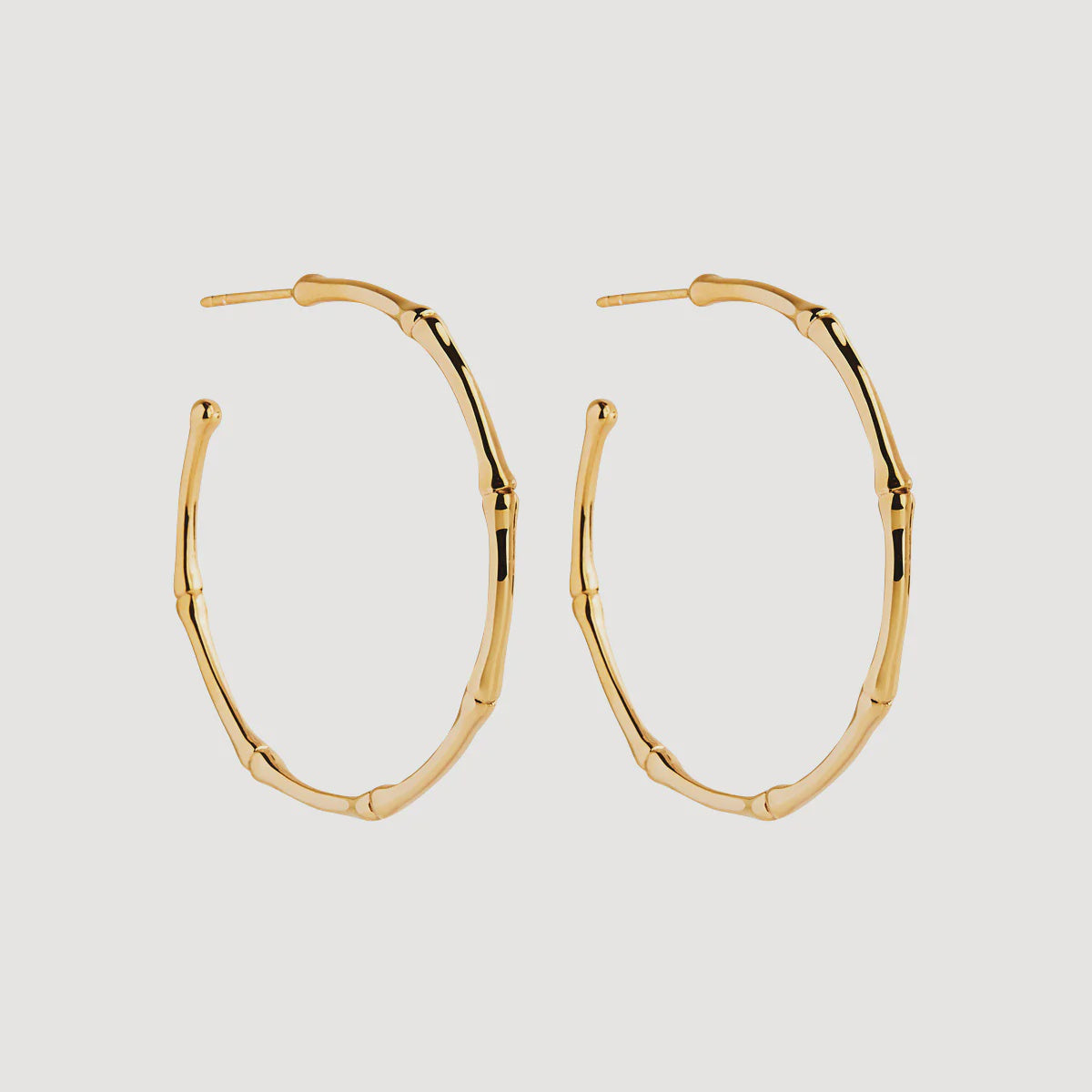 Najo - Bamboo Style Hoop Earring Gold