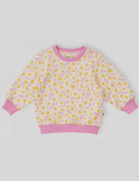 Goldie + Ace - Relaxed Terry Sweater Daisy Meadow