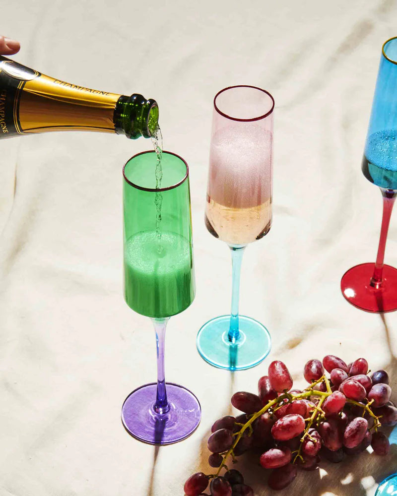 Kip & Co - Coloured Champagne Glasses Set of 2