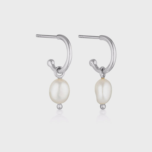 Linda Tahija - Baroque Pearl Earrings Silver