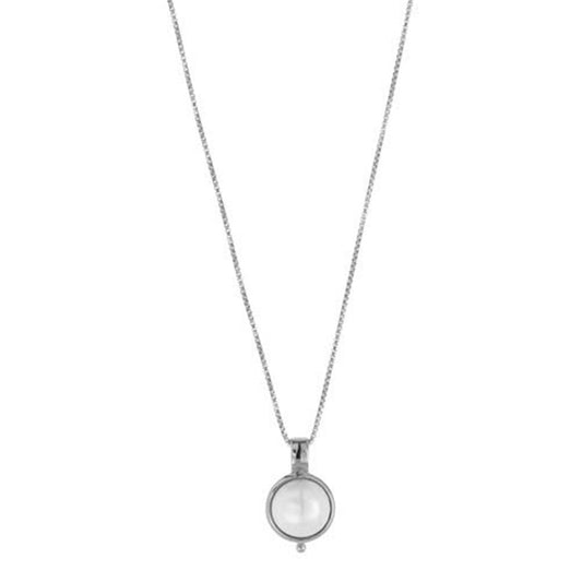 Najo - Garland Silver Button Pearl Necklace