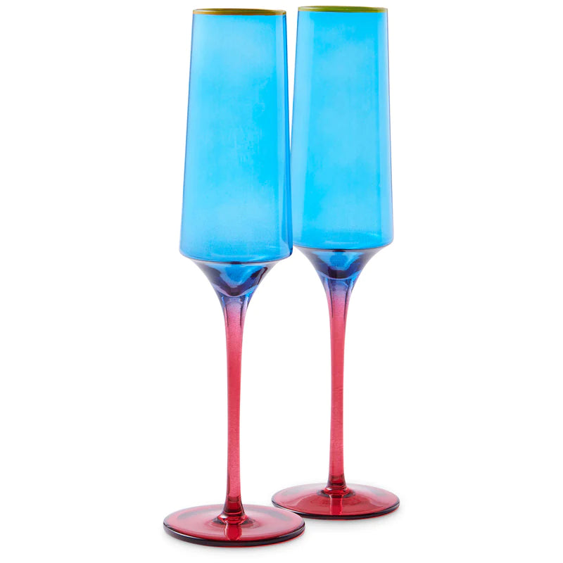 Kip & Co - Coloured Champagne Glasses Set of 2